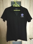 Czarna koszulka z kołnierzykiem rozmiar M