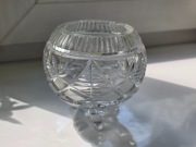 Kryształowa kula bomboniera wazon na nóżkach PRL