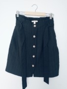 H&M spódnica ciemnozielona rozkloszowana guziki pasek M 40 elegancka