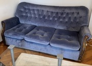 Kanapa sofa fotel stylizowane szary welur