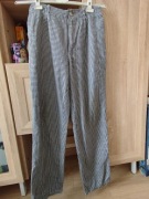 Czarno-białe damskie spodnie w kratkę gingham (vichy)  4XL