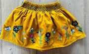 SUPER SPÓDNICZKA SZTRUKSOWA TU, OCHRE, HAFTY, 4-5L, 104/110