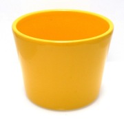Doniczka osłonka ceramiczna żółta 9,5x12 cm 