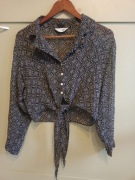 Bluzka, wzór, wiązana z przodu Topshop