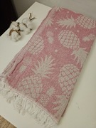 Turecki ręcznik bawełniany Peshtemal 100x180 w ananasy koralowy