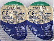 MIESIĘCZNE TOTAL30 FOR ASTIGMATISM 2 SZT.  PWR -1.5, CYL -0.75, AXIS 180