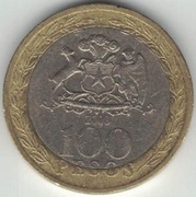 Chile 100 pesos 2008 23,5 mm  nr 2