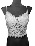 Nowy biały koronkowy top croptop 36,S Shein