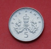 5  Pensów  2007  r -     Anglia   Korona Oset 