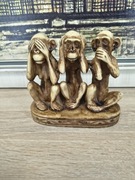 Figurka „Trzy mądre małpy” – symbol mądrości, dekoracja vintage / orientaln