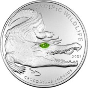 Srebrna moneta Krokodyl  Swarovski kryształ Palau