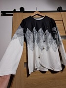 Granatowa bluzka z długim rękawem z guzikami Vintage Shein rozmiar M