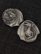 Srebrne monety, smoki, srebro, ag, smok dragons of the world 