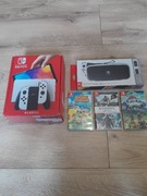 Nintendo Switch Oled + 128GB karta pamięci SanDisk + gry + etui