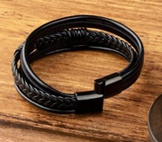 Bransoletka skórzana prezent dla mężczyzn, bransoletka dla tata 