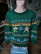 Numskull Street Fighter Christmas Sweater Royal zielony KO L RRP €40