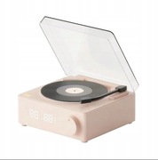 Głośnik bluetooth budzik winyl retro różowy