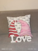 ZestawPoduszka + stojący napis love Walentynki 