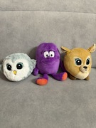 Trzy pluszowe maskotki