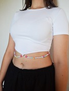 Fb sister XS biały top koraliki girl power