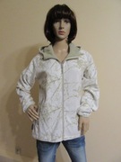 SKOGSTAD damska ciepła bluza biała khaki wzór na podszewce kaptur_ M