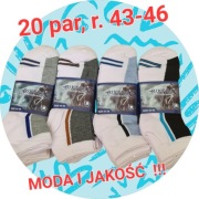 20 par skarpety męskie wysoka jakość, r. 43-46 Bixtra