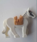 Koń biały z siodłem kompatybilne z Lego, Cobi
