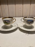 Dwie Filiżanki do kawy. XIX wiek PAROWA Silesia.