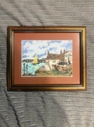 Ręcznie robiony obraz "Domek nad jeziorem"