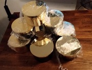 3x Słoik, złoty pojemnik świąteczny 500ml na świeczkę ze złotą pokrywką DIY