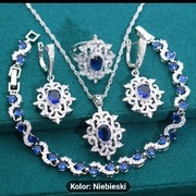 5-częściowy zestaw biż.z syntetycznych kryształów w 3 kolorach 