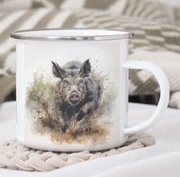 Kubek emaliowany myśliwski – dzik,wilk, zając – idealny na prezent, w teren