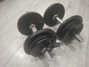 Hantle żeliwne masywny zestaw do ćwiczeń sztangielki sztangi 