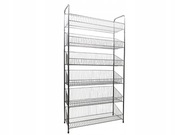 Regał sklepowy, kosz nastawny składany metalowy solidny 185x68x35