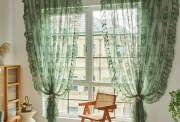 Zasłony Panel z haftem kwiatowym - 100% poliester 140cm (S) x260cm (D)