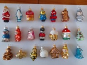 Zestaw świąteczny 21 szt BOMBEK CHOINKOWYCH szkło