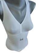 Markowa Nowa modelująca koszulka bluzka na szerokich ramiączkach biała 40/L