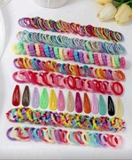 Wielki zestaw gumek spinek dla dziewczynki ozdoby do włosów