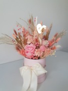 NOWY ręcznie tworzony flowerbox boho naturalne suszone kwiaty trawy róża