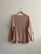 Jasny różowy luźny sweter Italian Fashion XL uniwersalny rozmiar z wełną
