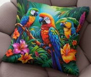 Poszewka na poduszkę z Papugami