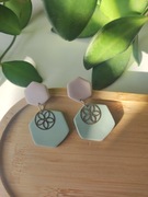 Kolczyki Pastelowe sześciokąty– ręcznie robione z glinki polimerowej 