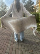 Rękodzieło Chusta „Strzałka” 100% merino plus jedwab z moherem