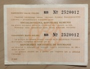 NBP - Talon na 150 złotych na tranzyt przez RUMUNIA do wymiany na leje
