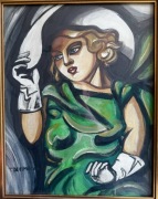 Portret młodej kobiety w zielonej sukni 