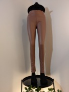 Zielone legginsy imitacja skóry wysoki stan M/L