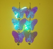 kolczyki motyle fioletowe długie efekt syrenki