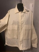 ZARA bluzka koszula z tkaniny technicznej duża oversize beż ecru