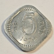 590. Moneta Indie 5 pajs 1972 rok