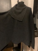 ZARA sweter ponczo poncho wdzianko narzutka oversize duża grafit